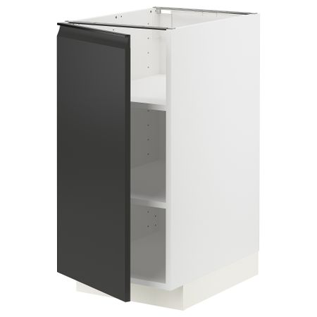 Напольный шкаф с полками, белый, Upplöv матовый антрацит, 40x60 см IKEA METOD МЕТОД 994.928.24