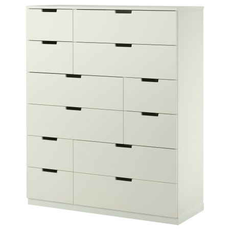 Комод с 12 ящиками НОРДЛИ, белый (120x142 см)