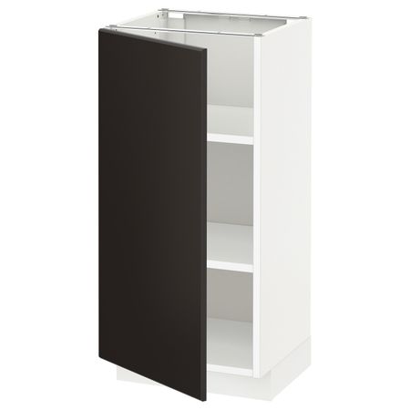 Напольный шкаф с полками, белый/Кунгсбакка антрацит 40x37 см IKEA METOD МЕТОД 494.470.23