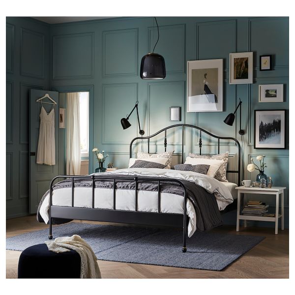 Каркас кровати, черный/Лурой 140x200 см IKEA SAGSTUA САГСТУА 292.689.08 - фото 2