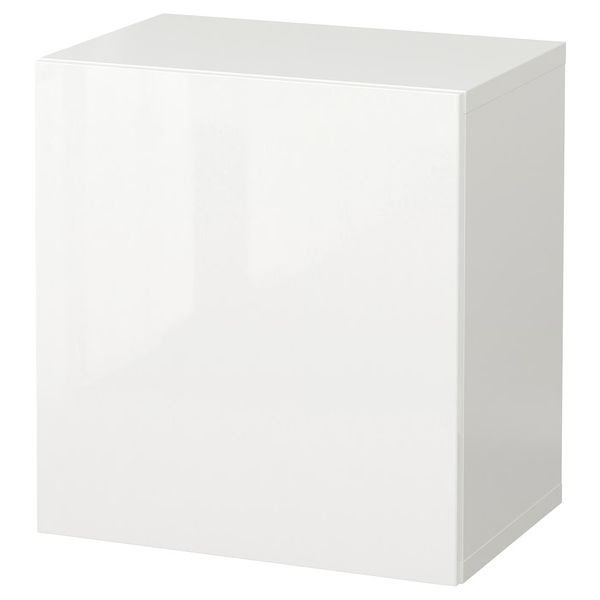 BESTÅ Комбинация настенных шкафов - белый/Selsviken белый 60x42x64 см - фото 1