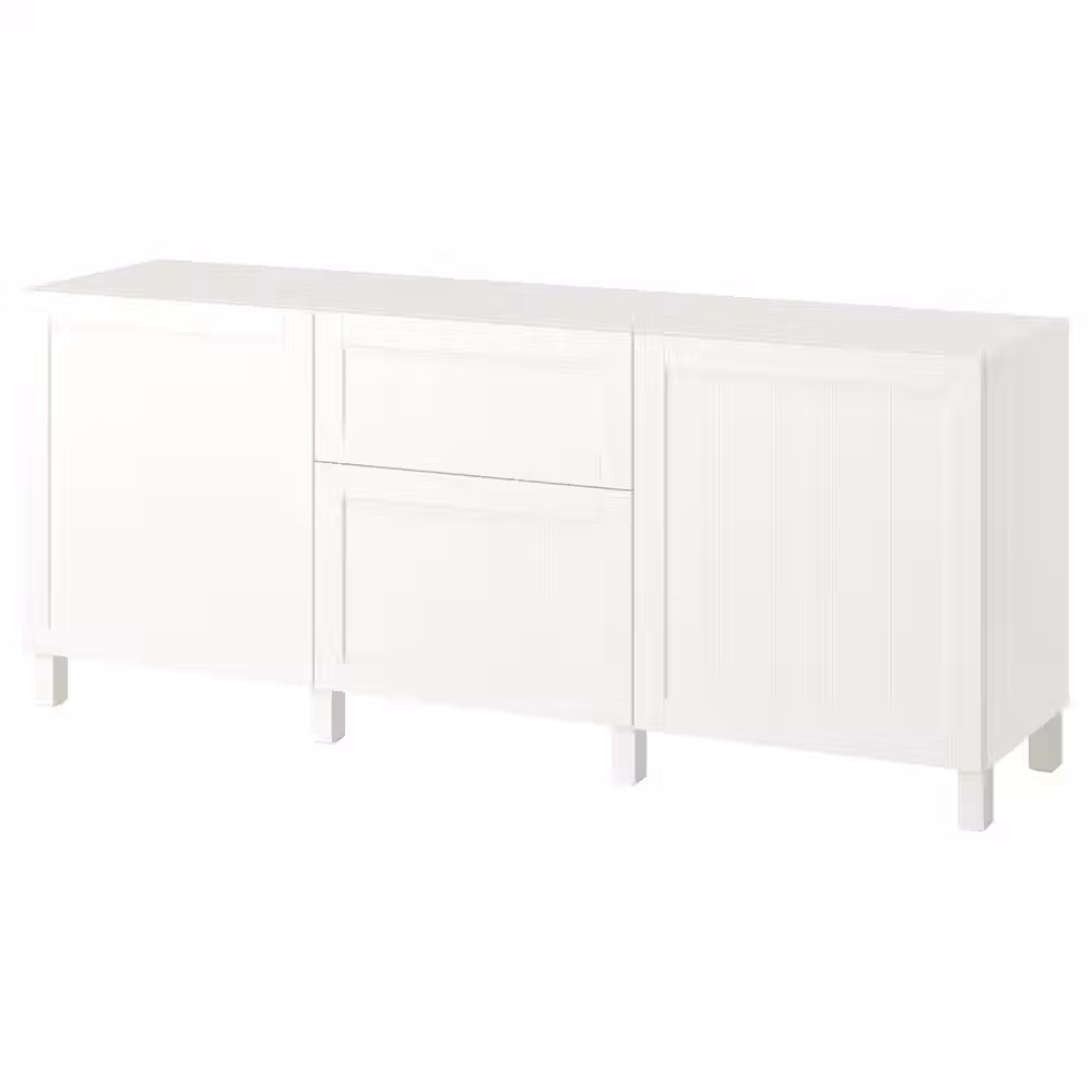 BESTÅ Комбинация для хранения с ящиками - пипмакаре белый/Stubbarp белый 180x42x74 см - фото 1