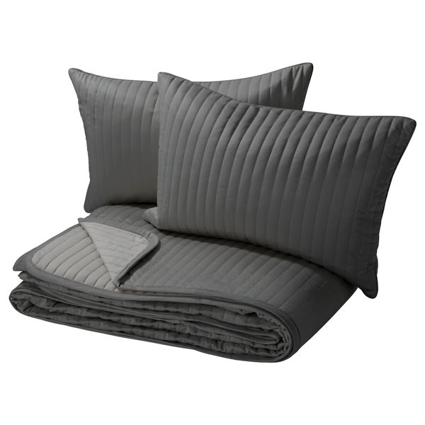 Покрывало и 2 чехла на подушку КАРИТ, серый - схема-чертеж с размерами