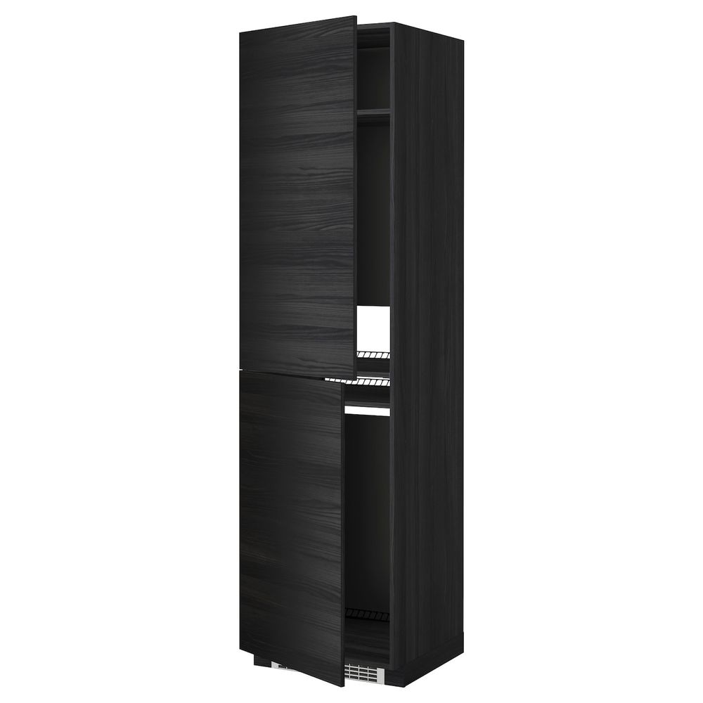 Высокий шкаф для холодильник/мороз, черный, Тингсрид черный 60x60x220 см IKEA МЕТОД 692.330.35 - схема-чертеж с размерами