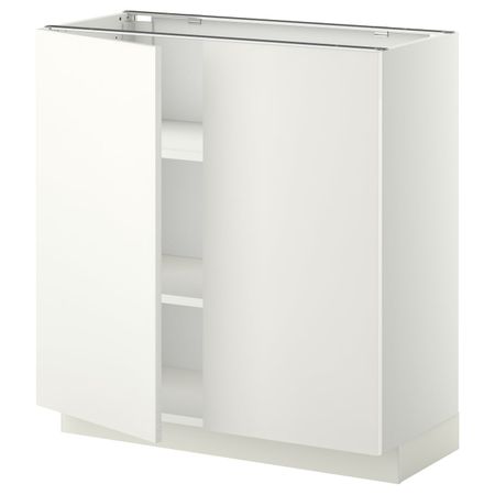 Напольный шкаф с полками/2двери, белый/Хэггеби белый 80x37 см IKEA METOD МЕТОД 292.262.87