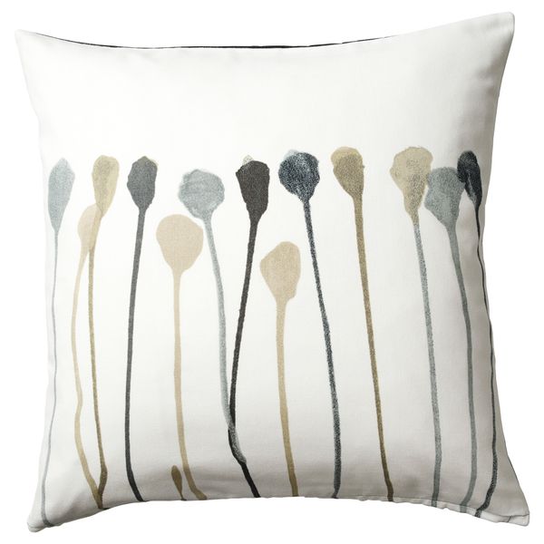 Чехол на подушку СКУГСНЭВА, серый/бежевый (50x50 см) - фото 1