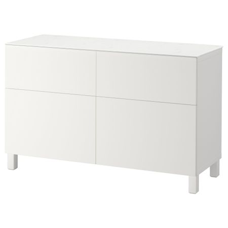 Комбинация для хранения с дверцами, ящиками БЕСТО, белый, Лаппвикен белый (120x42x74 см)