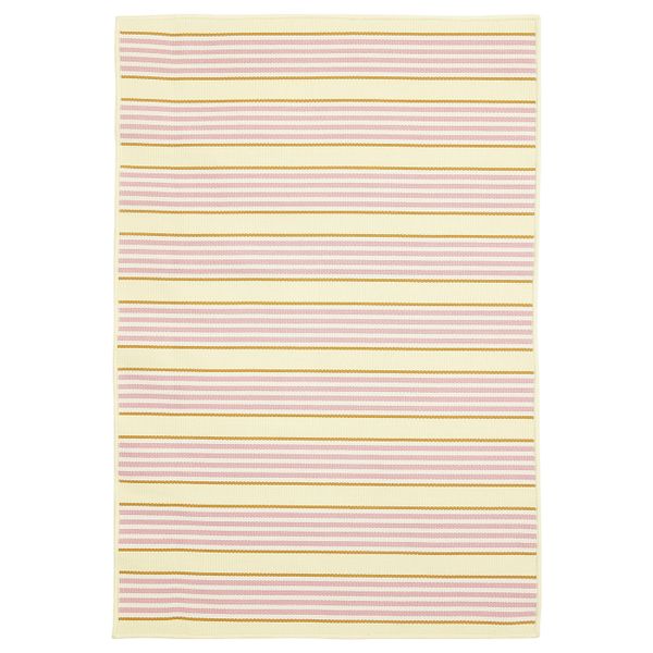 Ковер безворсовый, для/дома/улицы, в полоску/розовый-желтый 70x100 см IKEA СОММАР 2020 604.675.09 - фото 1