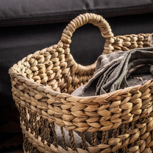 Корзина, естественный водный гиацинт/водоросли 33x46x37 см IKEA LUSTIGKURRE ЛУСТИГКЮРРЕ 504.574.26 - фото 3