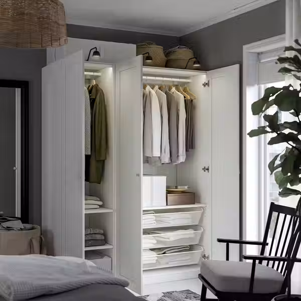 PAX / GULLABERG Гардероб, комбинация - белый/белый 150x60x201 см - фото 3