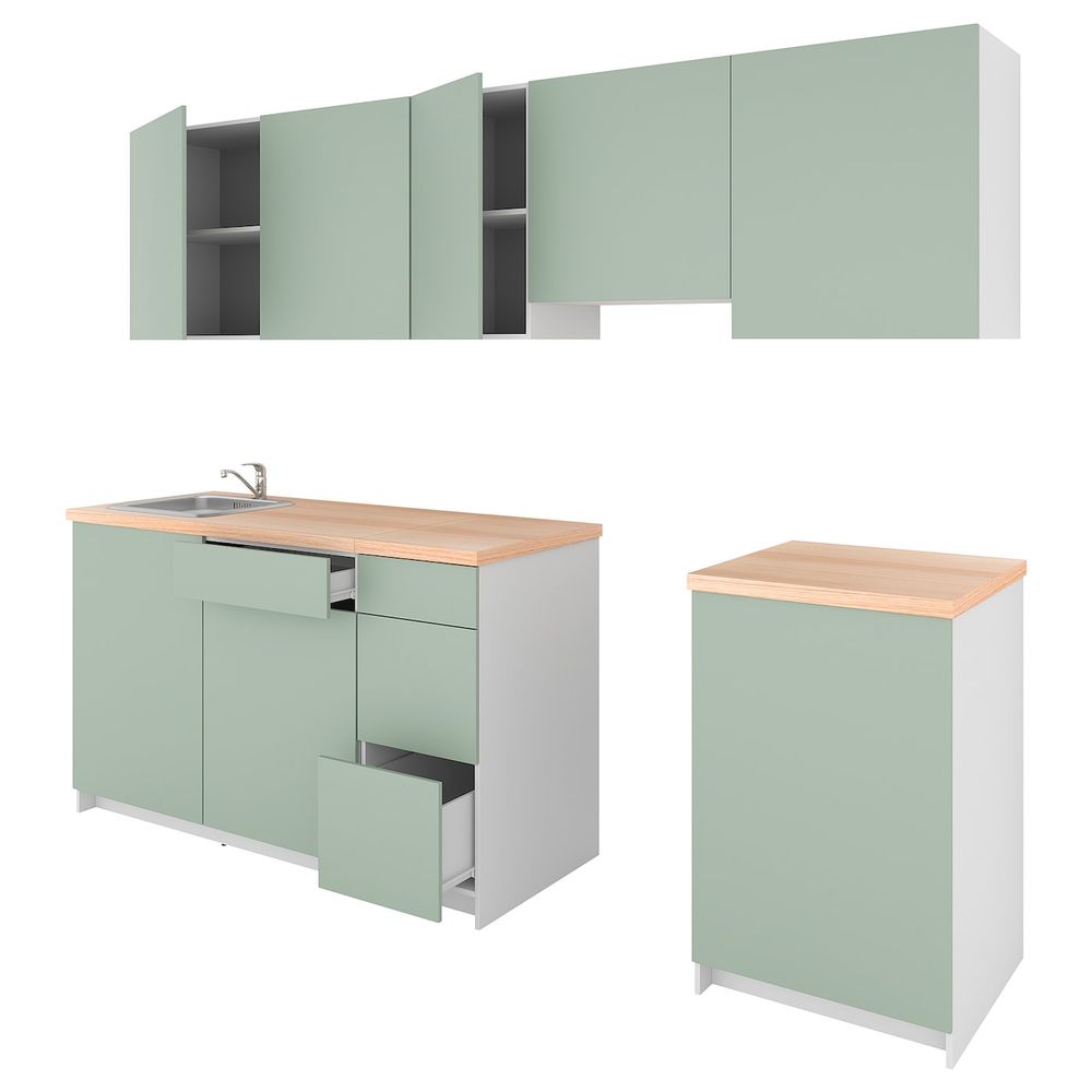 Кухня, серо-зеленый 280x61x220 см IKEA KNOXHULT КНОКСХУЛЬТ 594.091.91 - фото 1