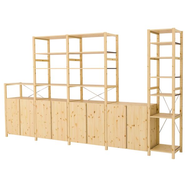 5 секций, полки, шкафы, сосна, 389x50x226 см IKEA IVAR ИВАР 594.070.69 - фото 1