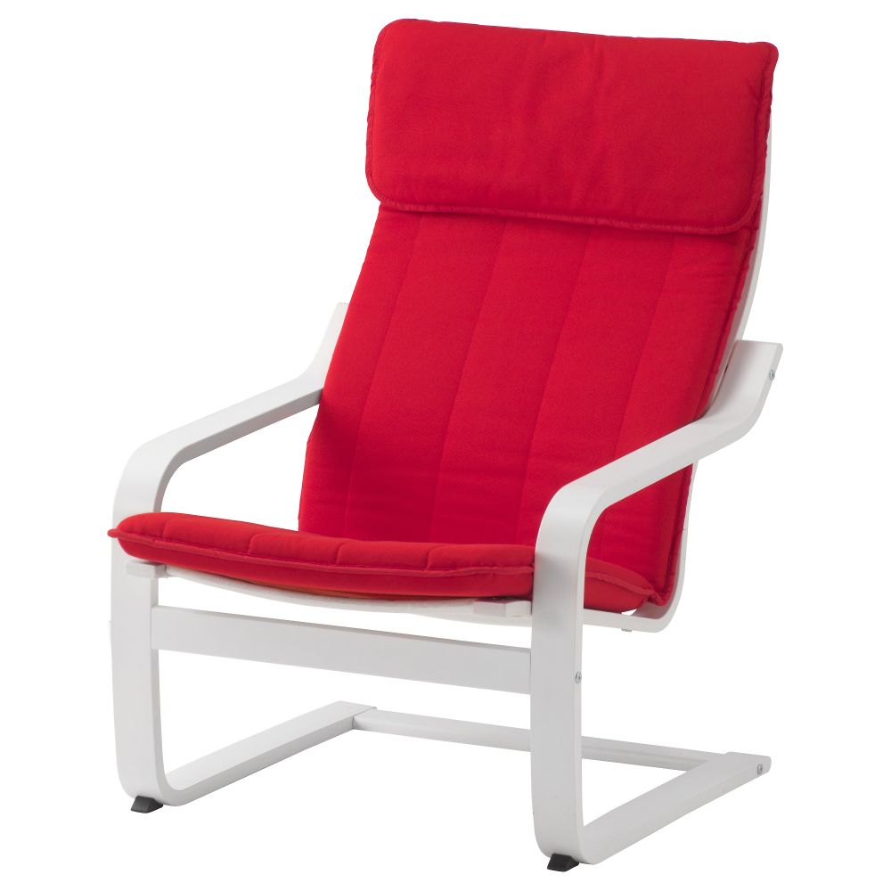 Кресло ПОЭНГ, белый, Ранста красный - фото 1