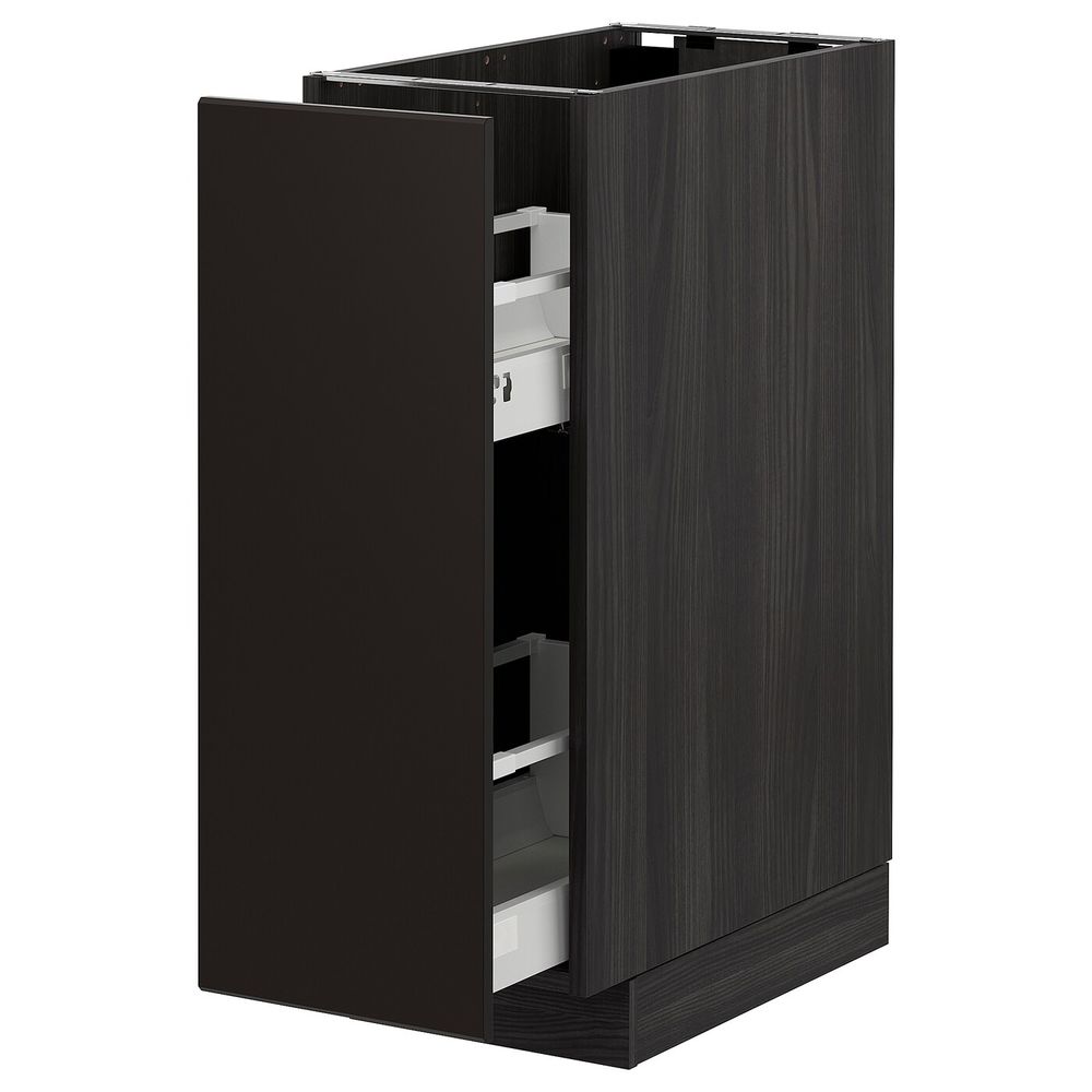 Напольный шкаф, выдвижной внутри элем, черный/Кунгсбакка антрацит 30x60 см IKEA МЕТОД 693.022.84 - схема-чертеж с размерами