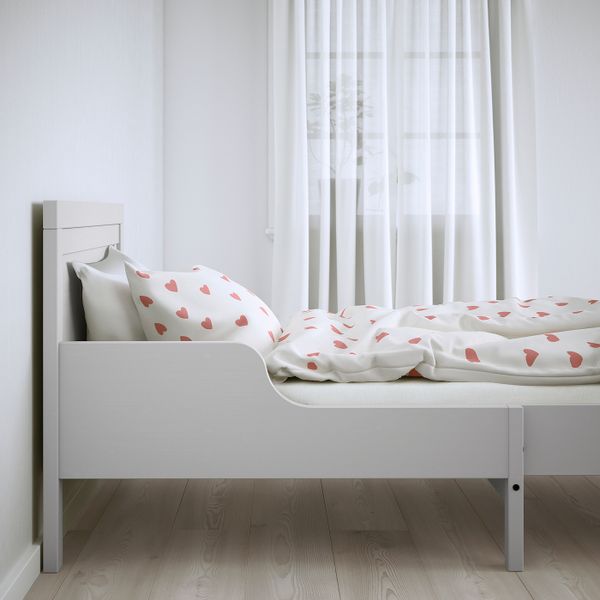 Раздвижная кровать с реечным дном, серый 80x200 см IKEA SUNDVIK СУНДВИК 294.216.65 - схема-чертеж с размерами