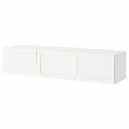 BESTÅ Тумба под ТВ, с дверцами - белый/пипмакаре белый 180x42x38 см