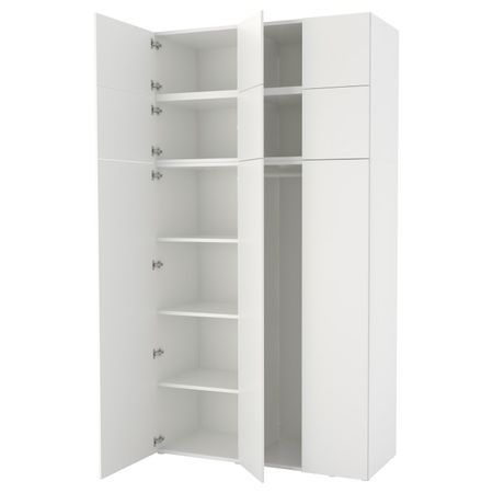 Гардероб, белый/Фоннес белый 140x57x261 см IKEA OPPHUS ОПХУС 792.401.63