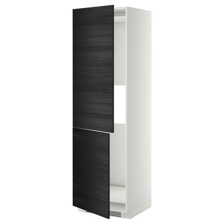 Высокий шкаф для холодильника или морозильн, белый, Тингсрид черный 60x60x200 см IKEA МЕТОД 392.329.90