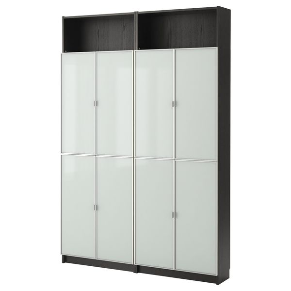 Стеллаж БИЛЛИ / МОРЛИДЕН, черно-коричневый (160x237x28 см) - фото 1