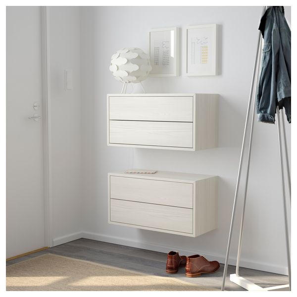 Навесной шкаф с 2 ящиками ВЭЛЬЕ, лиственница белый (68x35 см) - фото 2