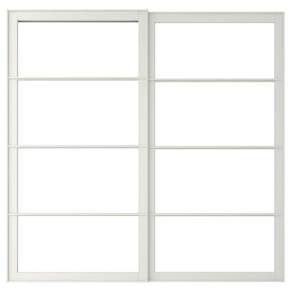 Рама для раздвижной дверец, с направляющими, 2 шт ПАКС, белый - схема-чертеж с размерами