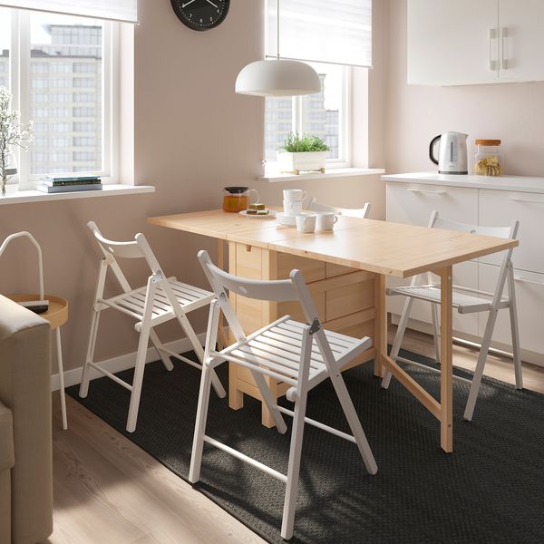 Стол и 4 стула, 26, 89, 152 см, складной береза, белый IKEA TERJE ТЕРЬЕ, NORDEN НОРДЕН 494.424.93 - фото 3