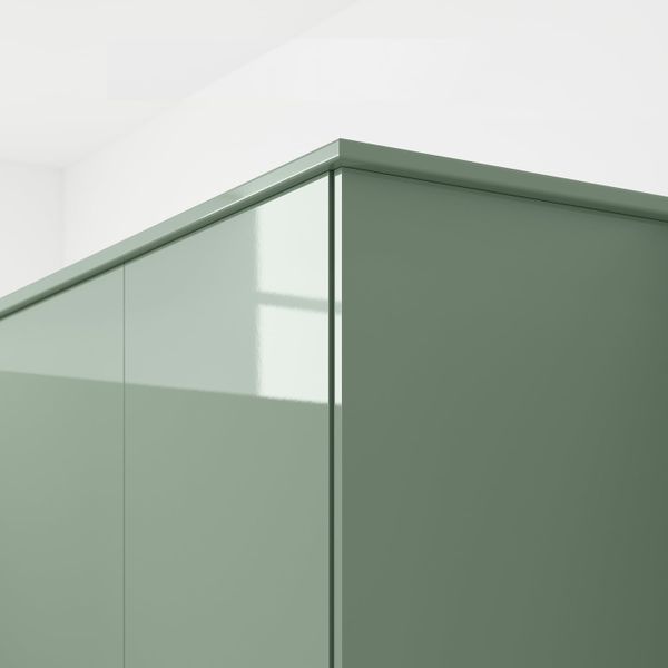 Карниз декоративный закругленный, глянцевый светло-зеленый, 221 см IKEA КАЛЛАРП 404.371.08 - схема-чертеж с размерами