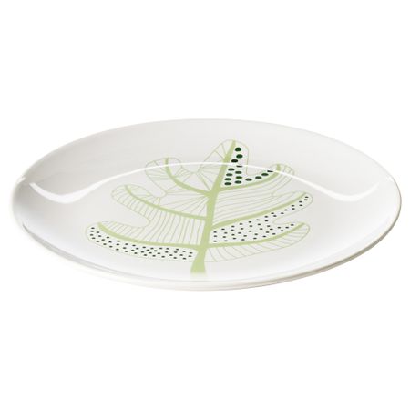Тарелка ЭВЕРЕНС, белый, зеленый (27 см)