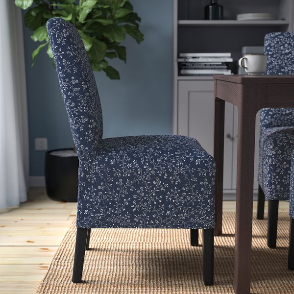 Стул с чехлом средней длины, черный Ryrane темно-синий IKEA BERGMUND БЕРГМУНД 293.842.53 - фото 6