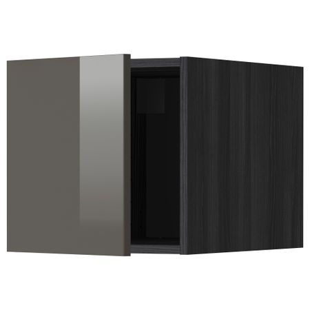Верхний шкаф МЕТОД, черный, Рингульт серый (40x40 см)