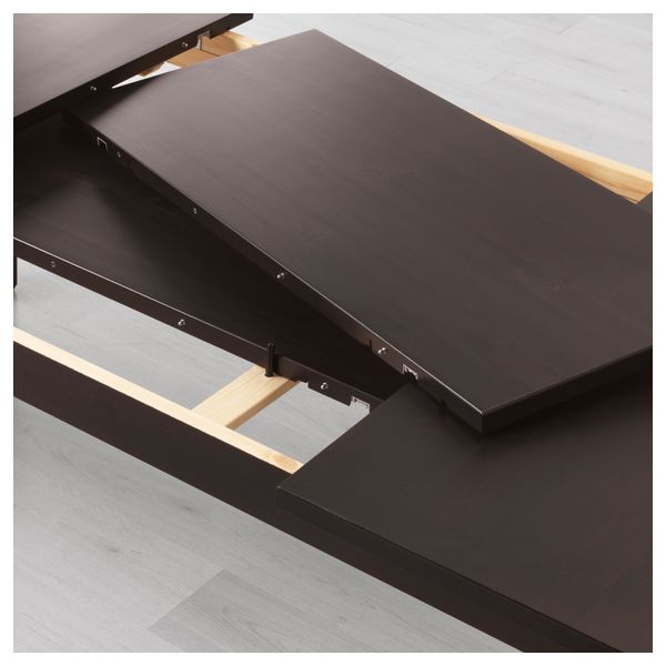 Раздвижной стол СТУРНЭС, коричнево-чёрный (201/247/293x105 см) - фото 5