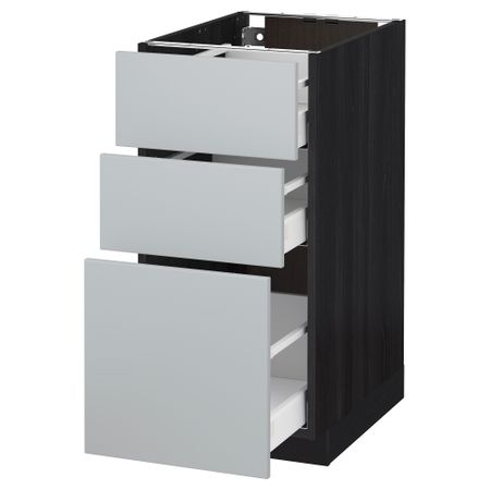 Напольный шкаф с 3 ящиками МЕТОД / МАКСИМЕРА, черный, Веддинге серый