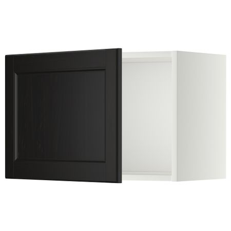 Шкаф навесной МЕТОД, белый, Лаксарби черно-коричневый