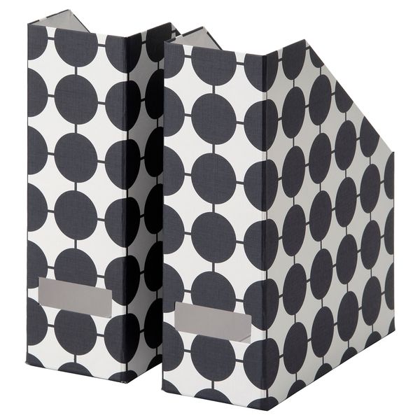 Подставка для журналов, белый черный, точечный IKEA TJENA ТЬЕНА 006.010.54 - фото 1