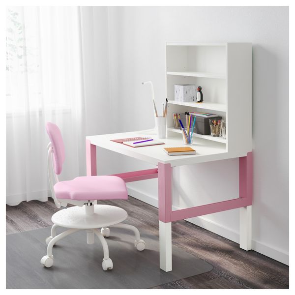 Письменн стол с полками ПОЛЬ, белый, розовый (96x58 см) - фото 4