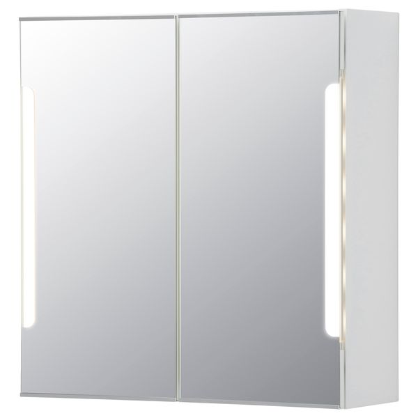 Зеркальный шкафчик, 2 дверцы, подсветка СТОРЙОРМ, белый - фото 1