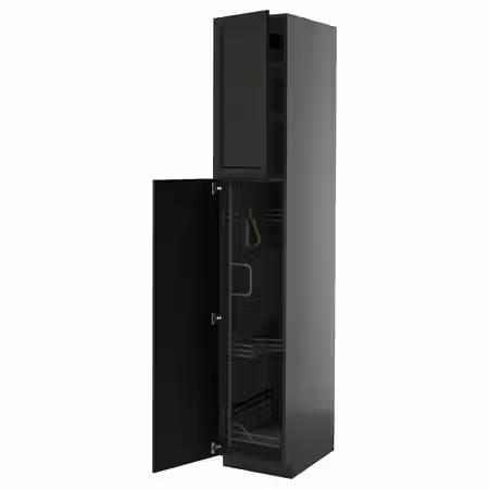 METOD Высокий шкаф с отд д/акс д/уборки