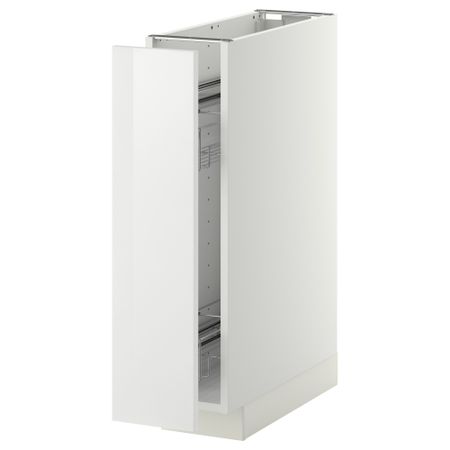 Напольный шкаф, выдвижной внутрений элемент МЕТОД, белый, Рингульт белый (20x60 см)