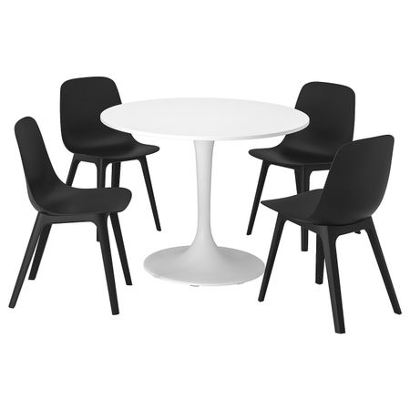 Стол и 4 стула, белый белый/антрацит 103 см IKEA DOCKSTA ДОКСТА / ODGER ОДГЕР 094.834.90