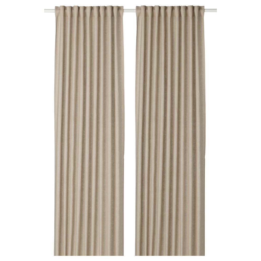 Гардины, 1 пара, бежевый 145x300 см IKEA АЙНА 903.705.77 - фото 1