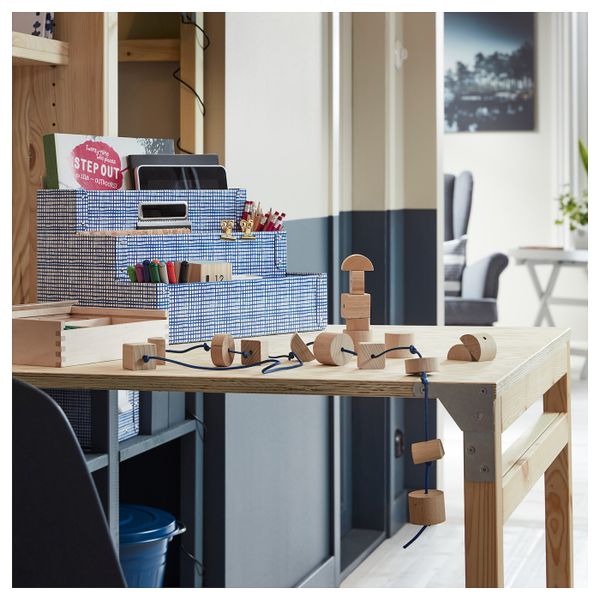 Подставка для канцелярских принадлежн, белый, синий, 35x21 см IKEA ФЬЕЛЛА 804.323.40 - схема-чертеж с размерами