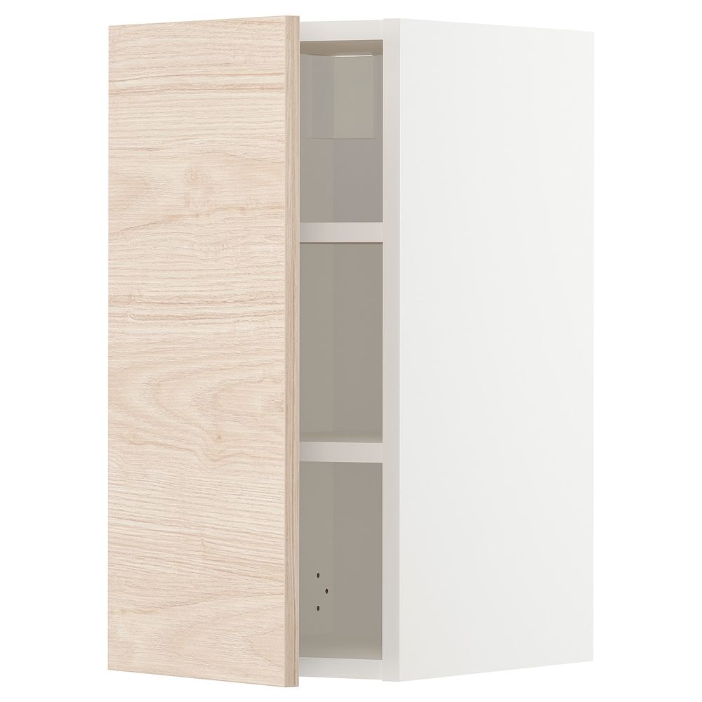 Навесной шкаф с полками, белый/Аскерсунд под светлый ясень 30x60 см IKEA METOD МЕТОД 394.471.08 - фото 1