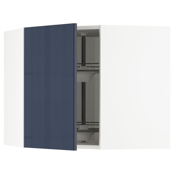 Угловой навесного шкаф с вращающейся секц, белый/Ерста черно-синий 68x60 см IKEA METOD МЕТОД 092.755.80 - схема-чертеж с размерами