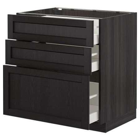 Напольный шкаф с 3 ящиками, 80x60 cm IKEA METOD МЕТОД, MAXIMERA МАКСИМЕРА 192.600.31
