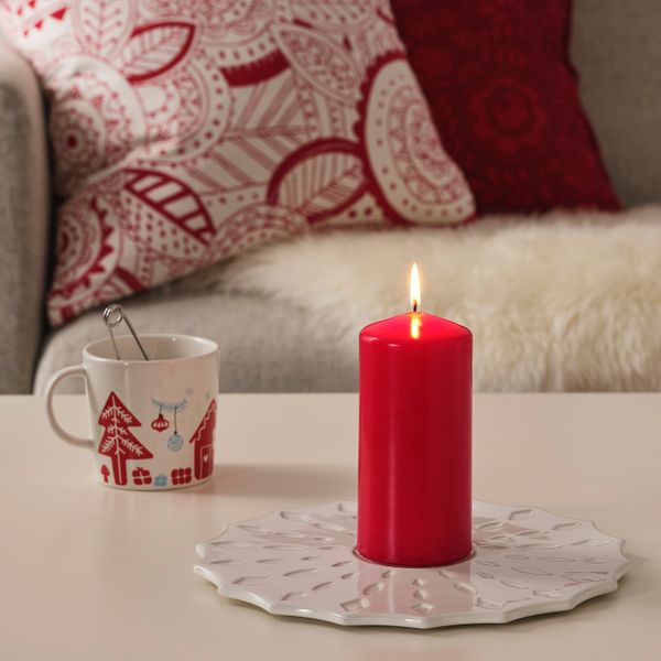 Неароматическая свеча формовая, красный, 15 см IKEA ВИНТЕРФЕСТ 204.276.81 - схема-чертеж с размерами