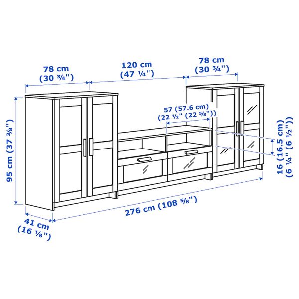 IKEA в интерьере - схема-чертеж с размерами