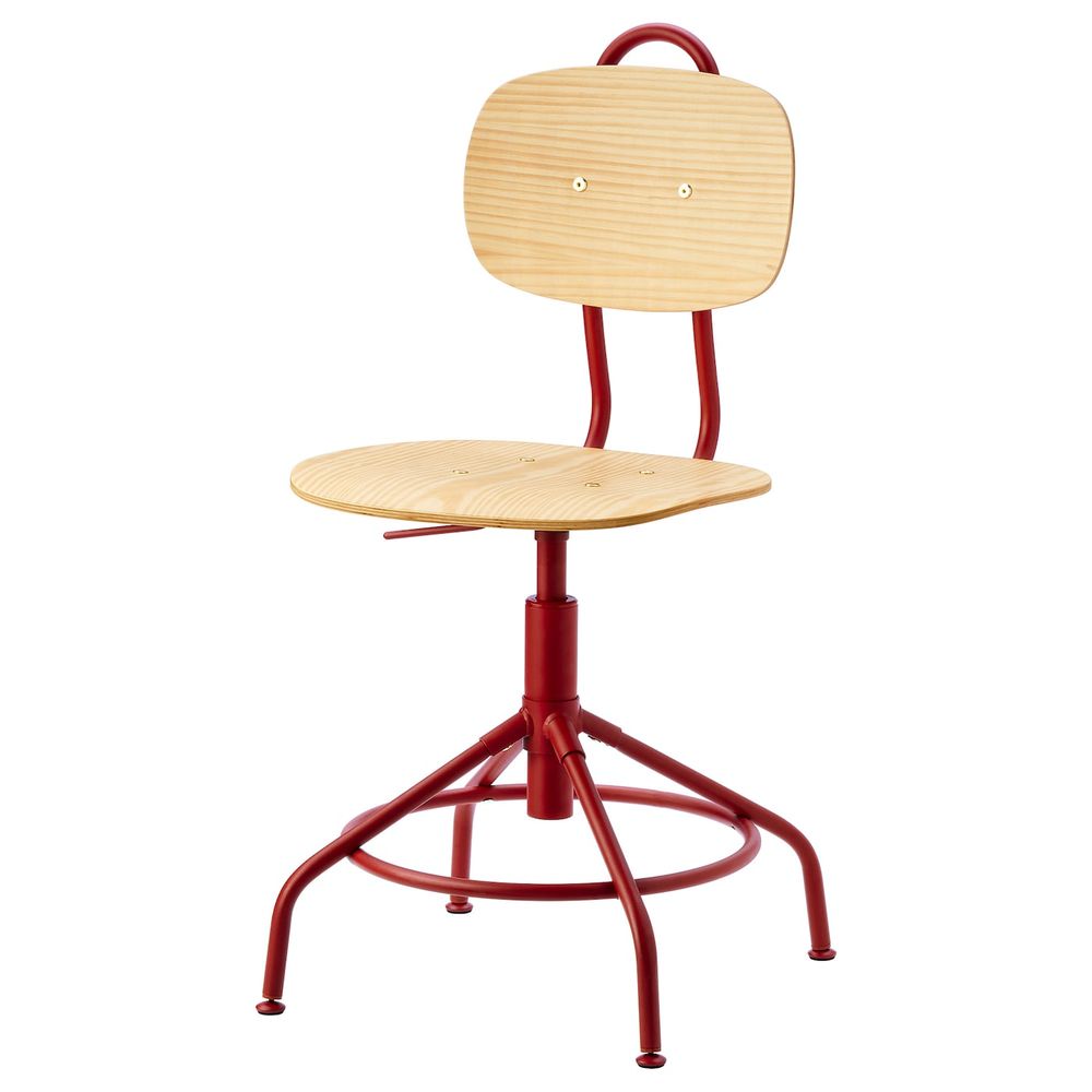 Рабочий стул, сосна/красный IKEA KULLABERG КУЛЛАБЕРГ 004.728.77 - фото 1