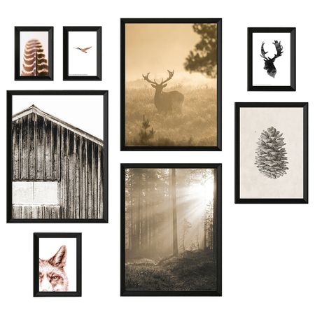Рама с постером, 8 предм., В лесу IKEA KNOPPÄNG КНОППЭНГ 604.861.07