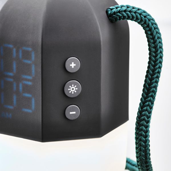 Будильник с подсветкой, серый 10 см IKEA FNURRA ФНУРРА 304.432.56 - схема-чертеж с размерами