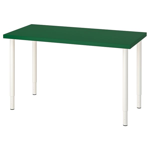 Стол, зеленый, белый 120x60 см IKEA LINNMON ЛИННМОН / OLOV ОЛОВ 193.355.07 - фото 1